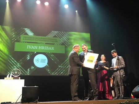 Ivan Hribar je prejel priznanje za izjemen prispevek k razvoju slovenskega turizma